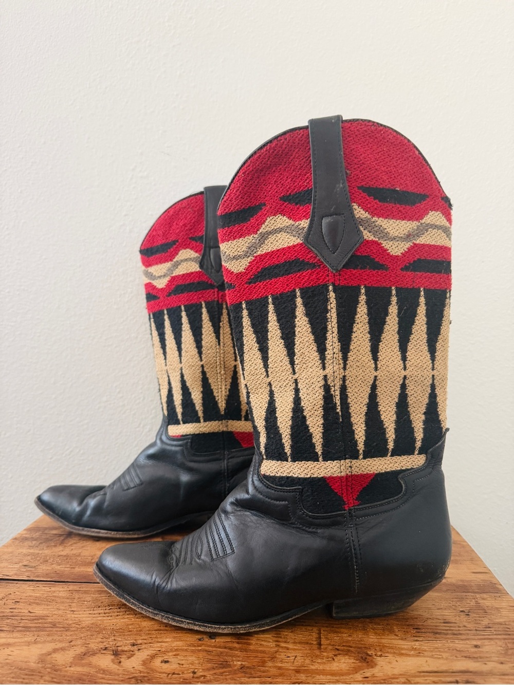 Seychelles Red Black Cream Tapestry Cowboy Boots
